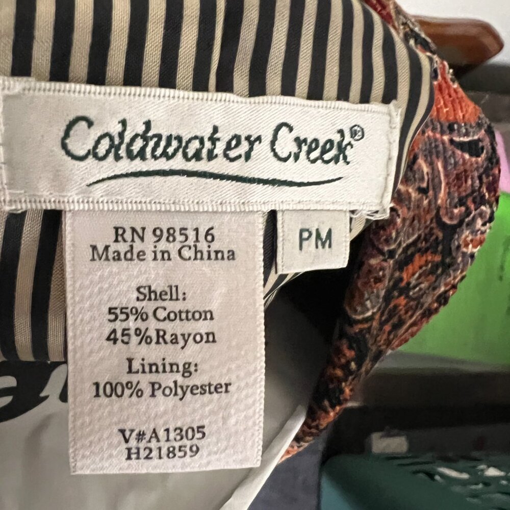 Coldwater Creek jacket, paisley tapestry, M/P size, excellent condition - Picture 5 of 8